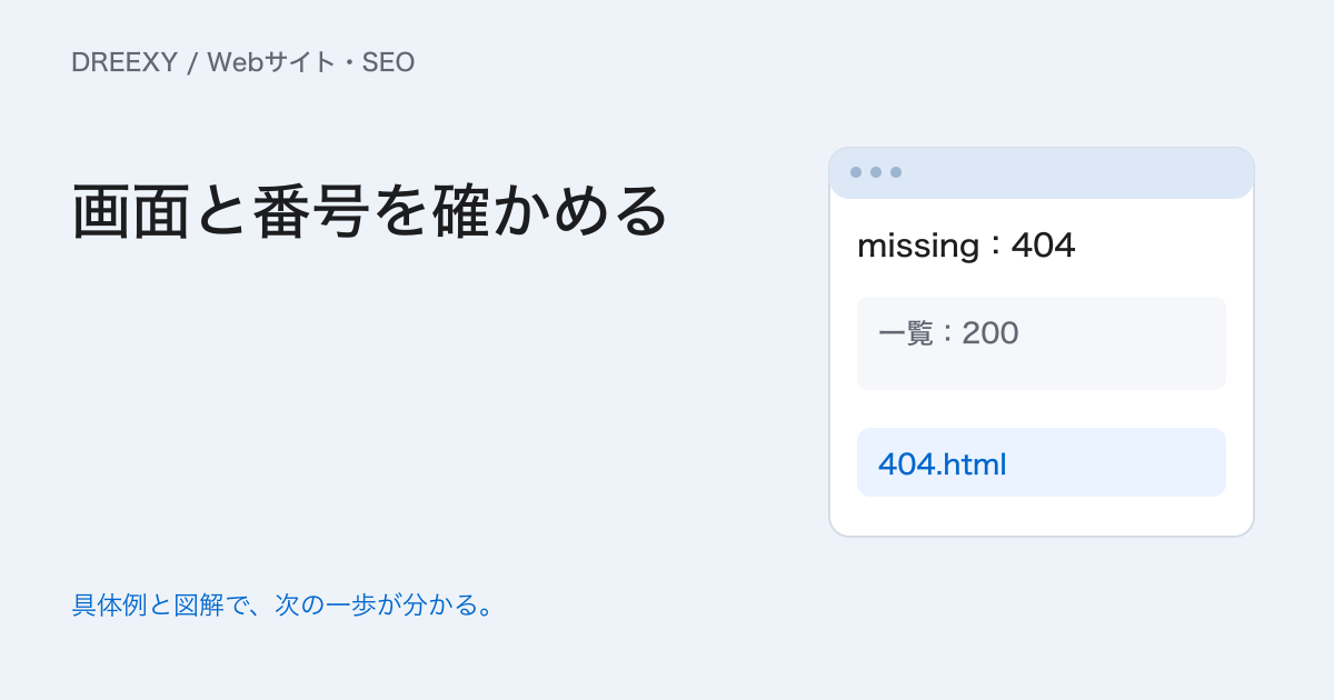 404エラーはどう直す？原因の確認と、案内ページの作り方の実務ガイド。404対処と案内の確認表