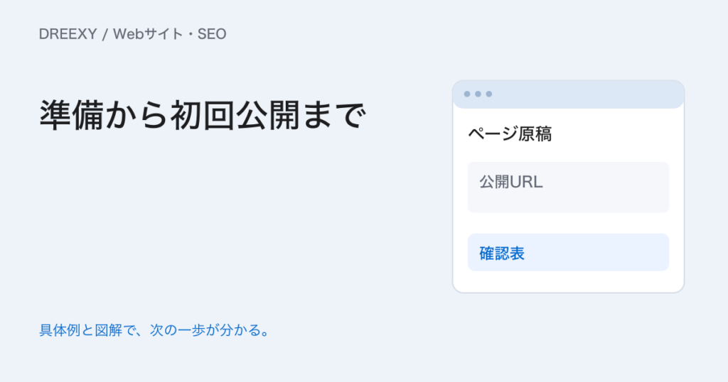 Webサイトの作成手順|原稿の準備から初回公開・運用までの実務ガイド。初回制作・公開の準備表