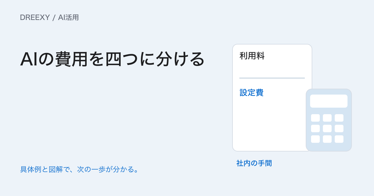 AI導入はいくらかかる?利用料・初期設定・運用・社内作業の見積もり方の実務ガイド。AI導入の見積依頼票