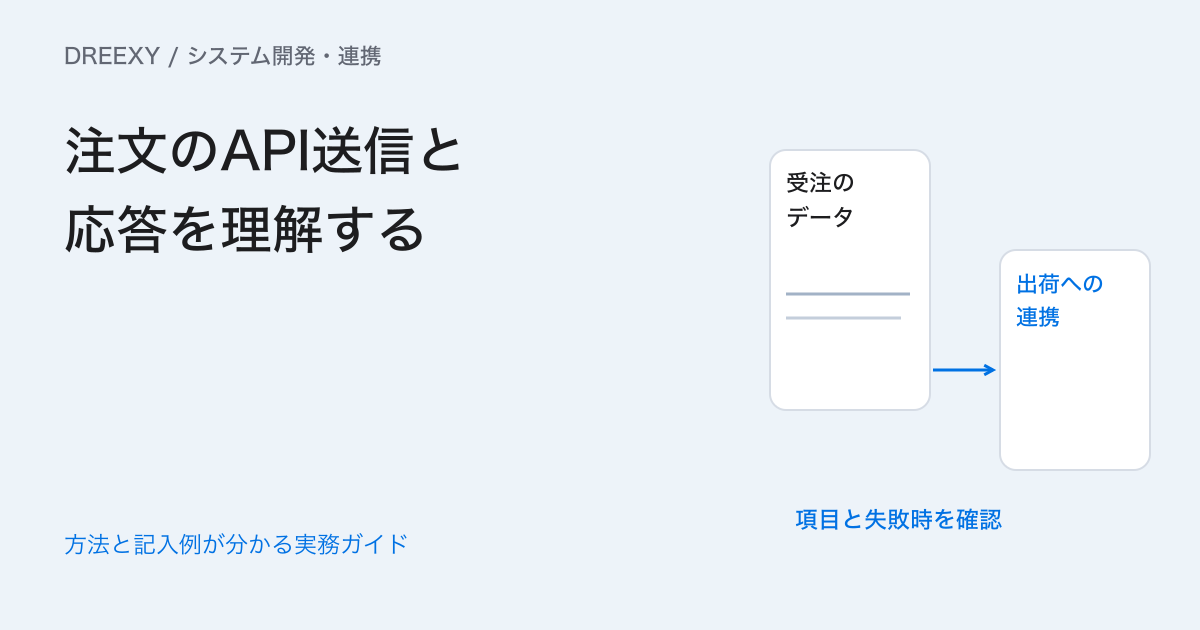 API連携とは?注文を送る例で分かる仕組みと確認する制約の実務ガイド。注文APIの連携確認メモ