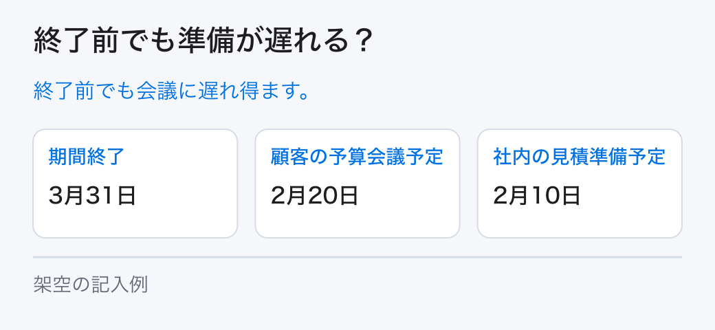 終了前でも準備が遅れる？。終了前でも会議に遅れ得ます。